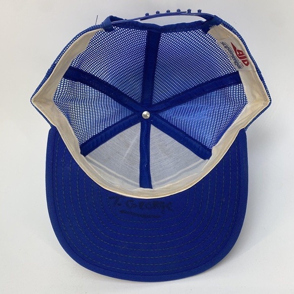 Vintage Kansas City Royals Mesh Back Trucker Snapback Hat Superstripe Large USA - Picture 7 of 15